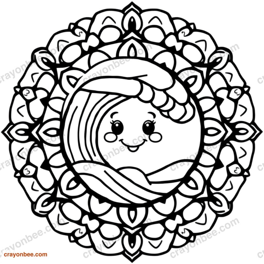 Ocean Wave Mandala Coloring Page — Free Printable PDF