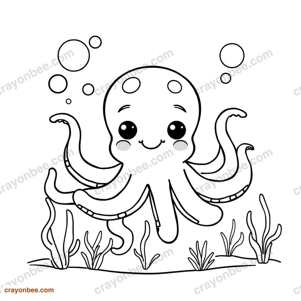Octopus Coloring Page — Free Printable PDF