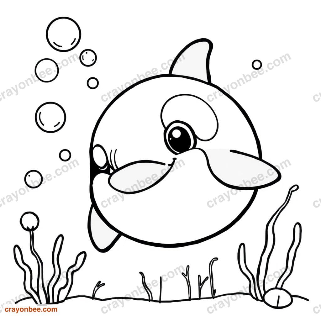 Orca Coloring Page — Free Printable PDF