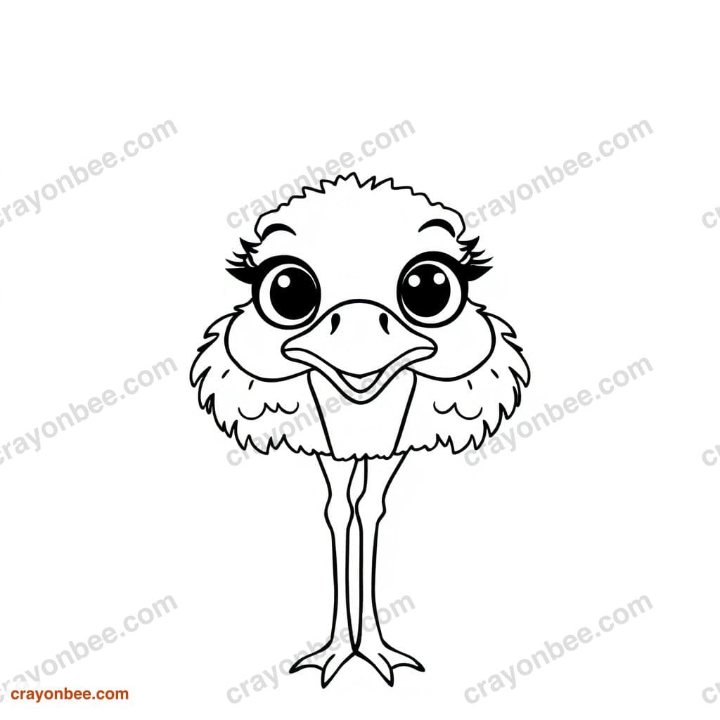 Ostrich Coloring Page — Free Printable PDF