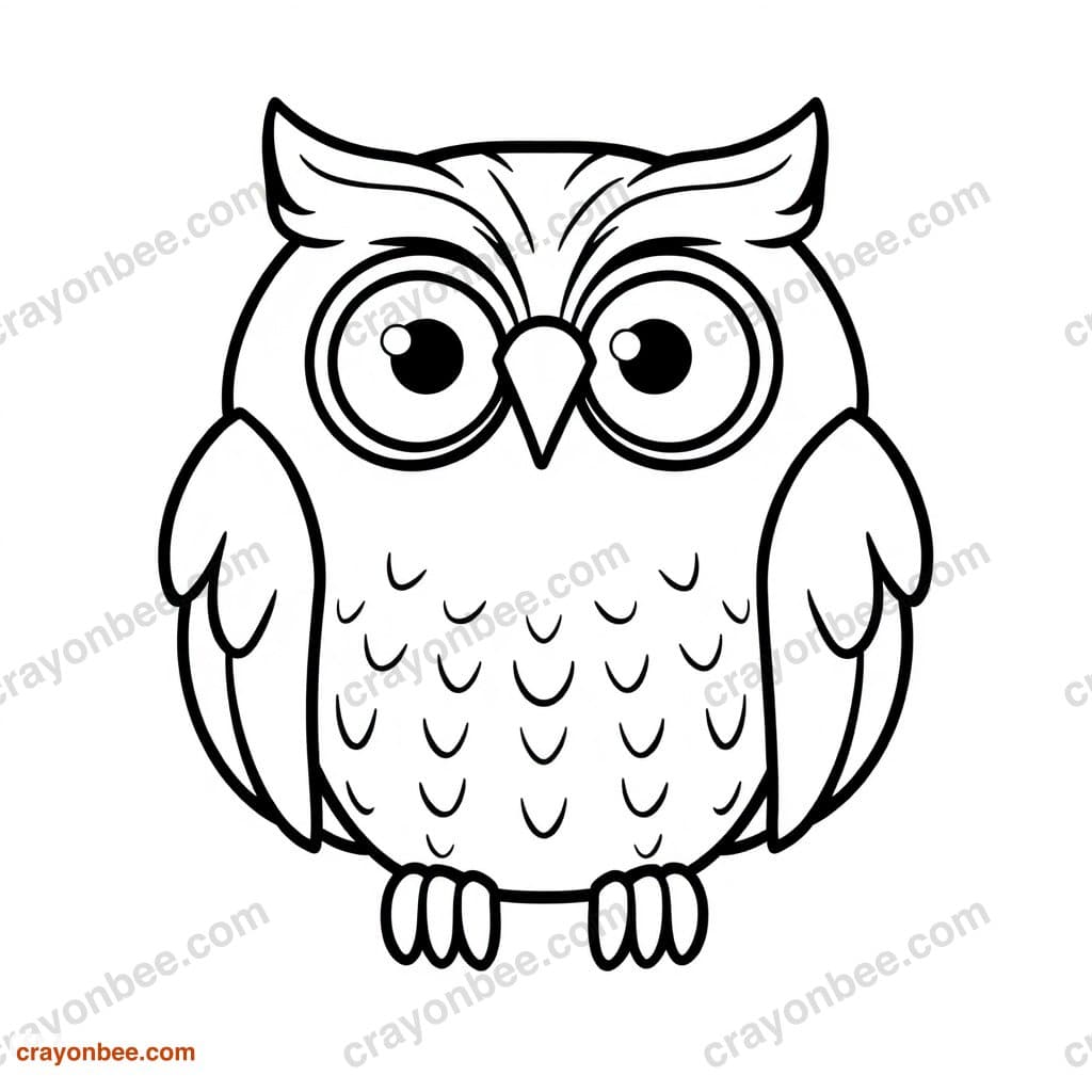 Owl Coloring Page — Free Printable PDF