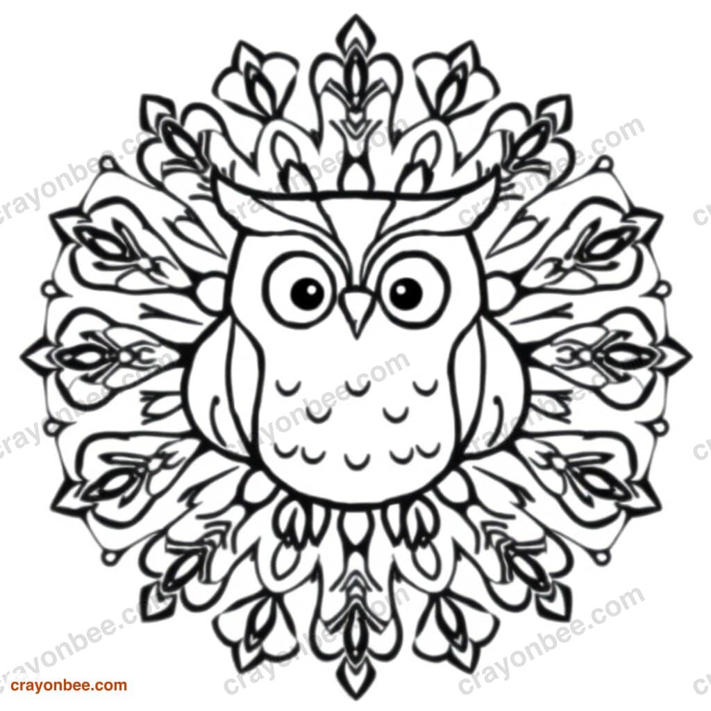 Owl Mandala Coloring Page — Free Printable PDF