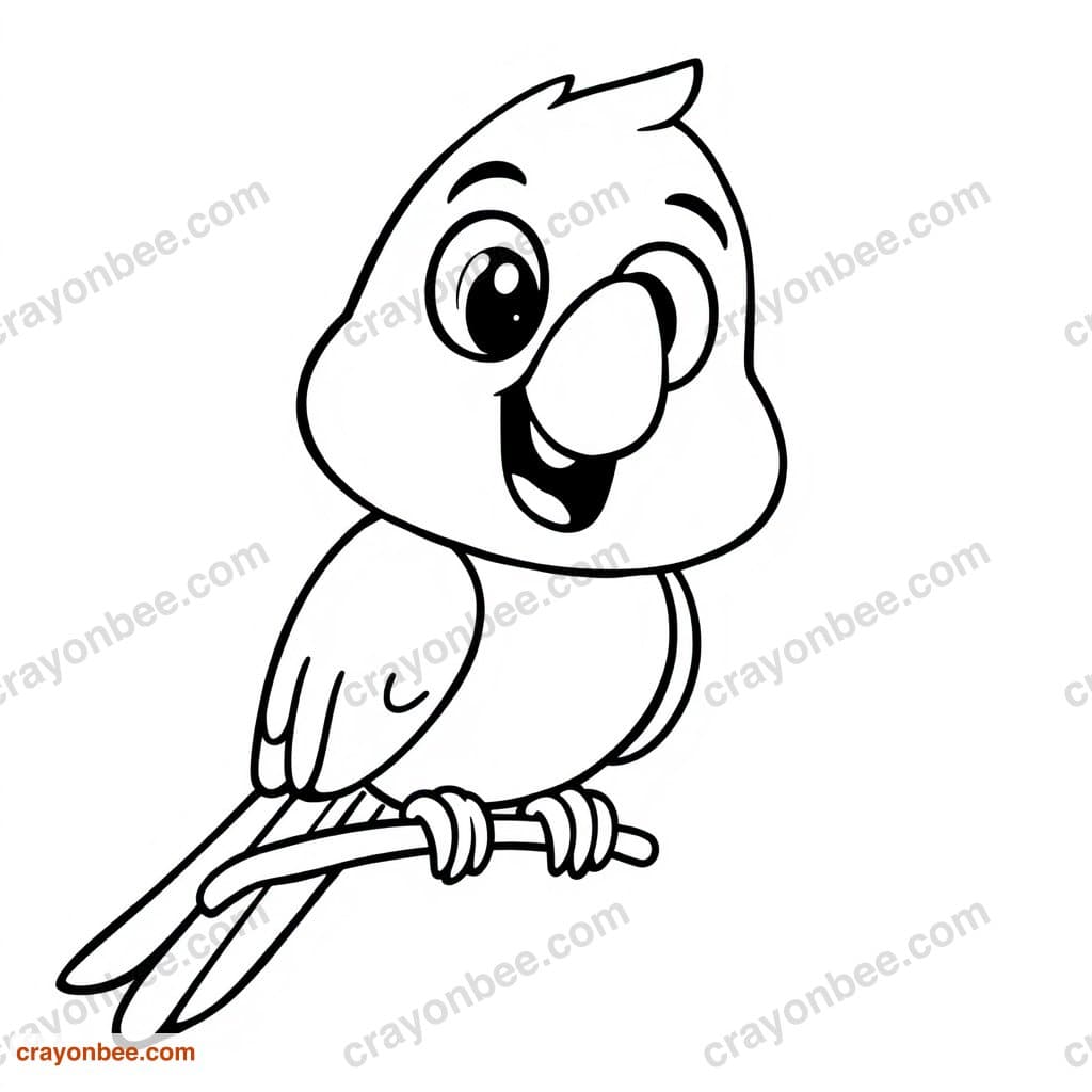 Parrot Coloring Page — Free Printable PDF