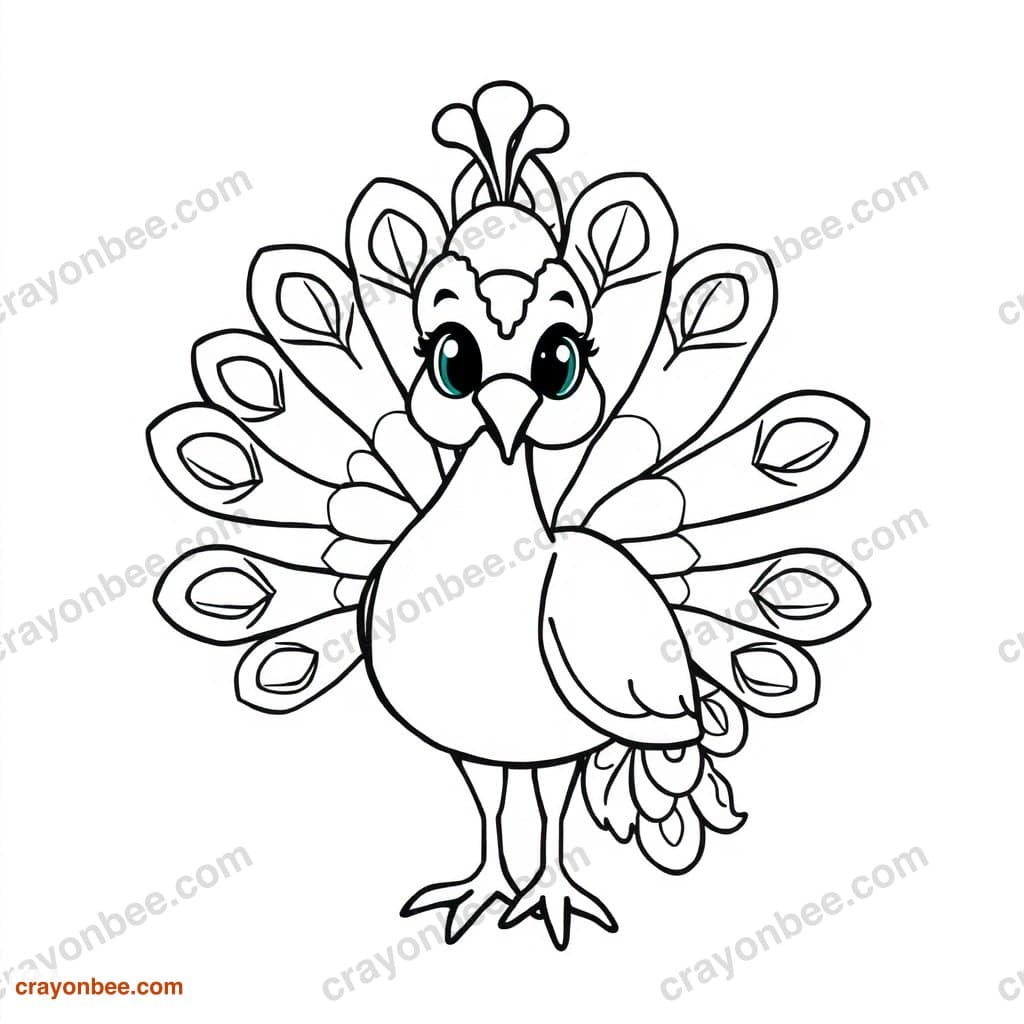 Peacock Coloring Page — Free Printable PDF