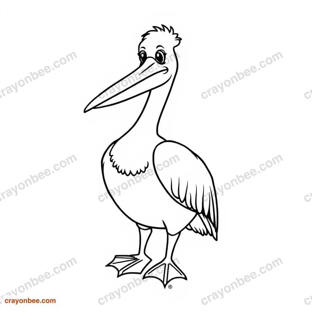 Pelican Coloring Page — Free Printable PDF