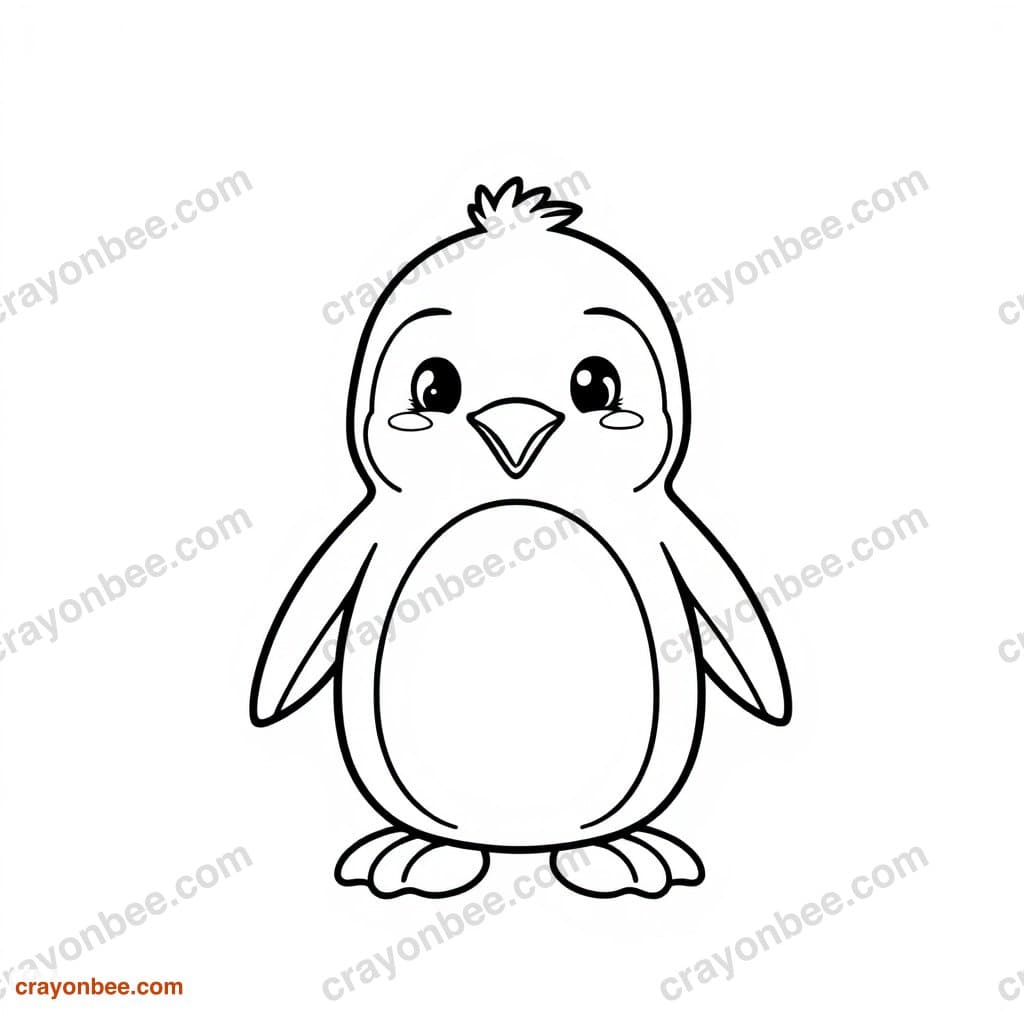 Penguin Coloring Page — Free Printable PDF