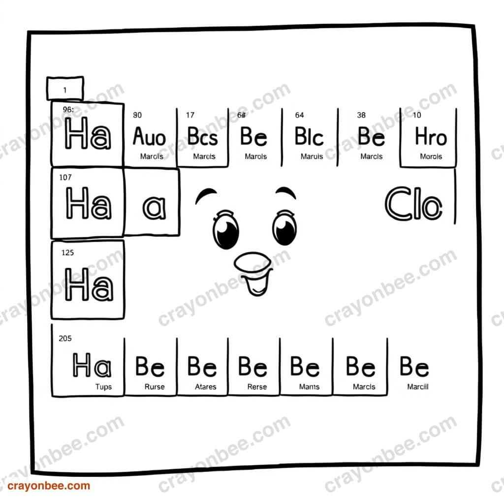Periodic Table Corner Coloring Page — Free Printable PDF
