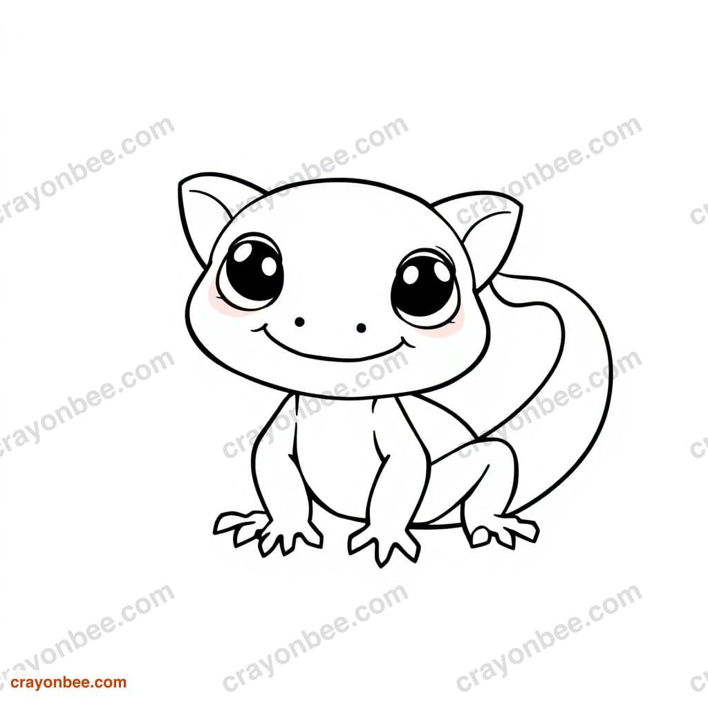 Pet Gecko Coloring Page — Free Printable PDF