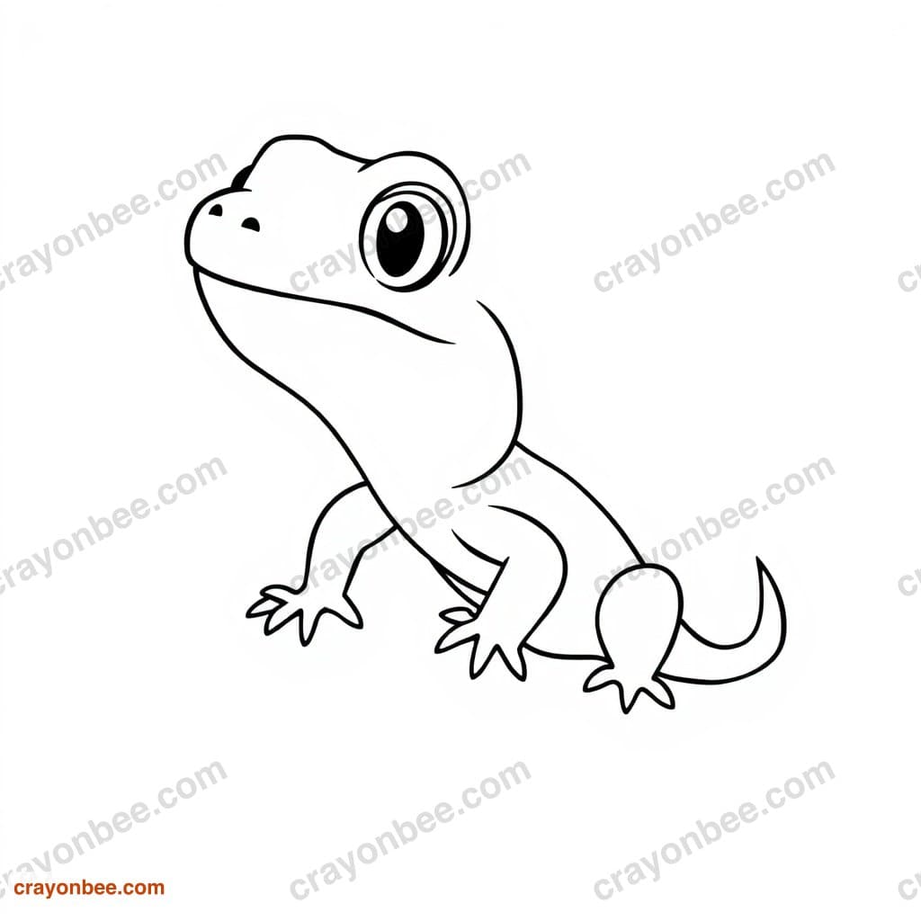 Pet Lizard Coloring Page — Free Printable PDF