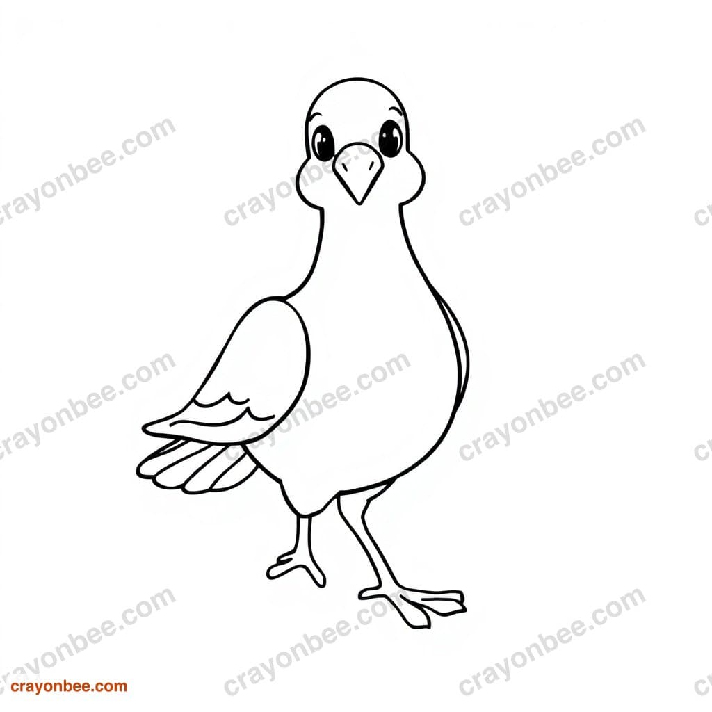 Pigeon Walking Coloring Page — Free Printable PDF