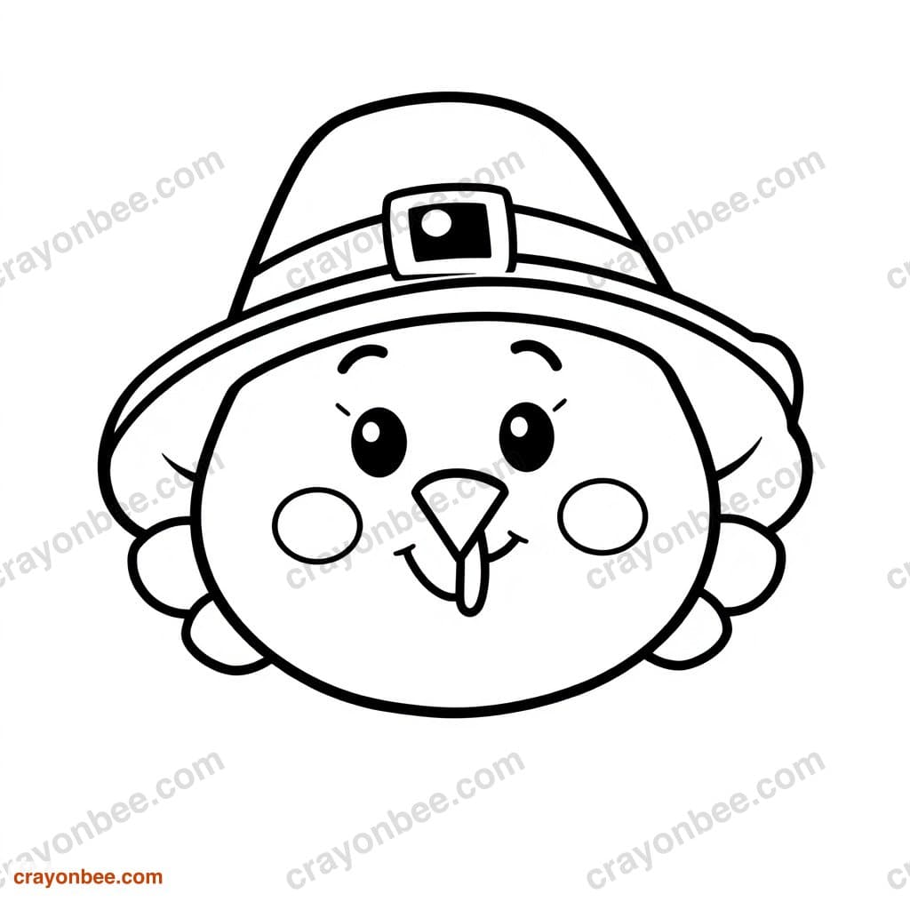 Pilgrim Hat Coloring Page — Free Printable PDF