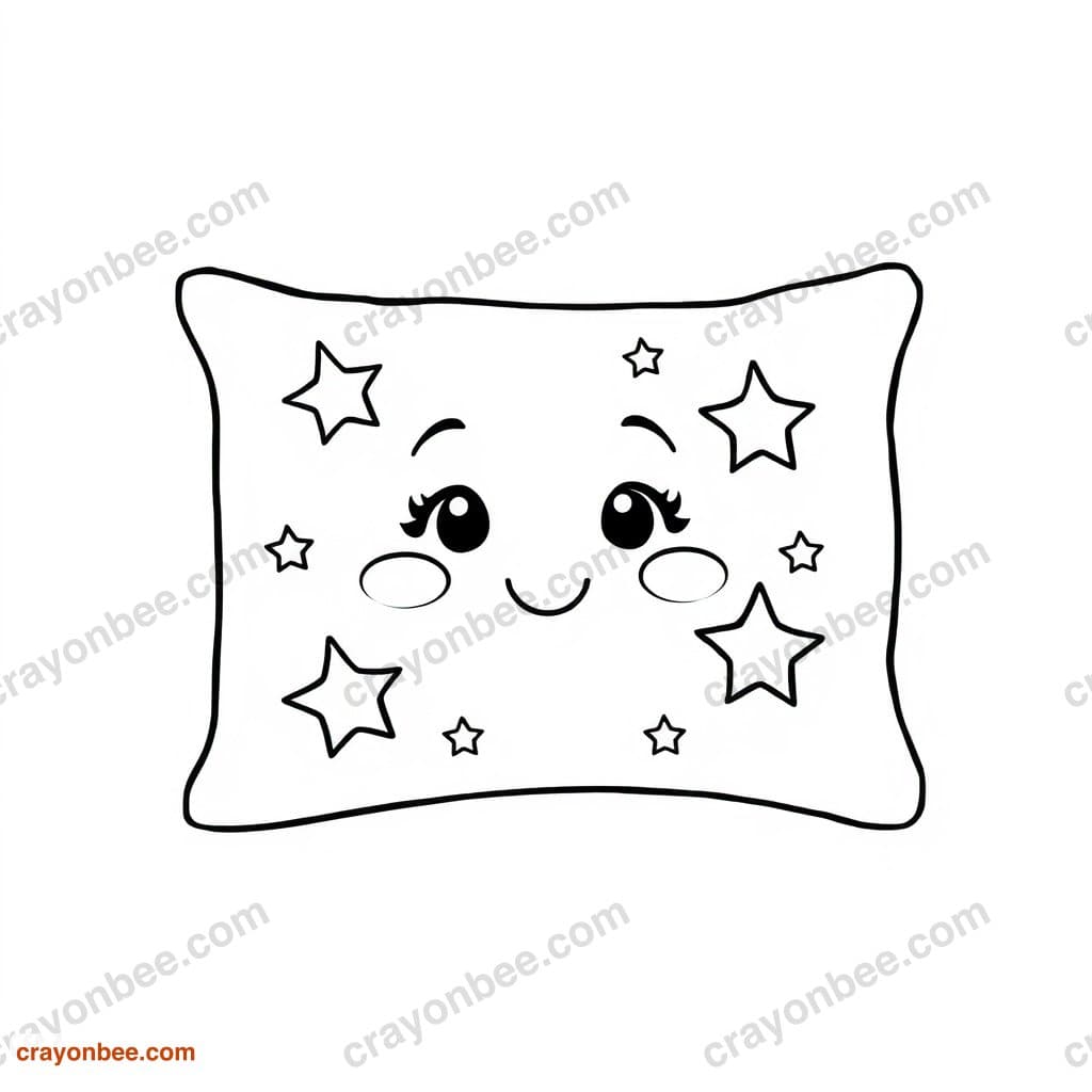 Pillow With Stars Coloring Page — Free Printable PDF