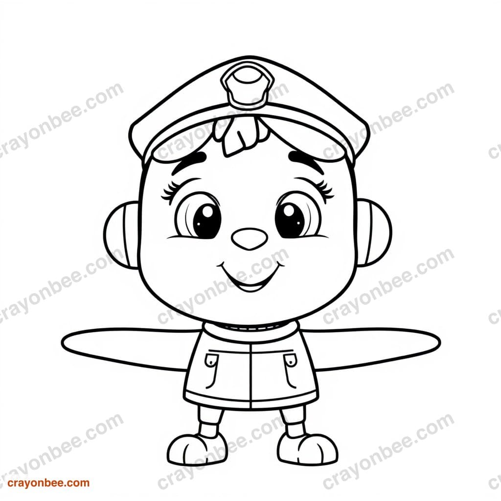 Pilot Coloring Page — Free Printable PDF