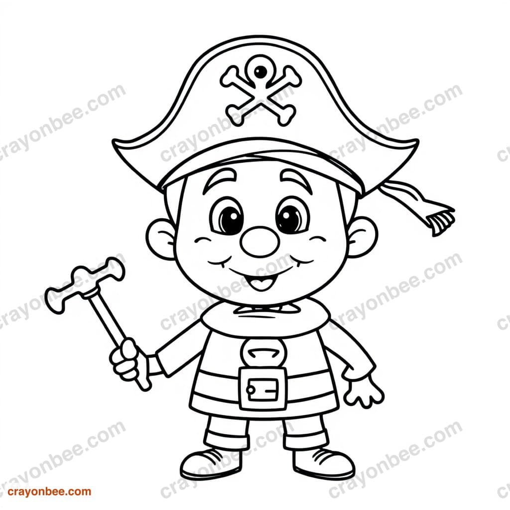 Pirate Coloring Page — Free Printable PDF