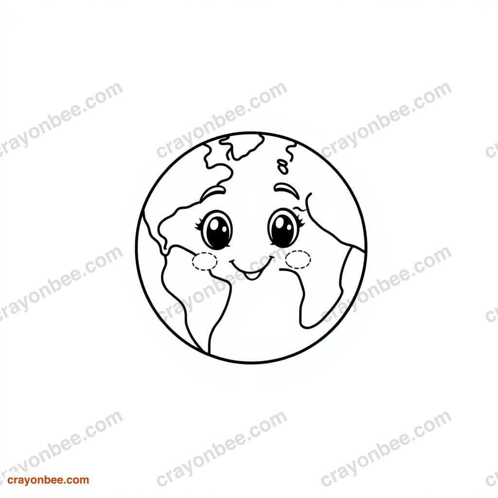 Planet Earth Coloring Page — Free Printable PDF