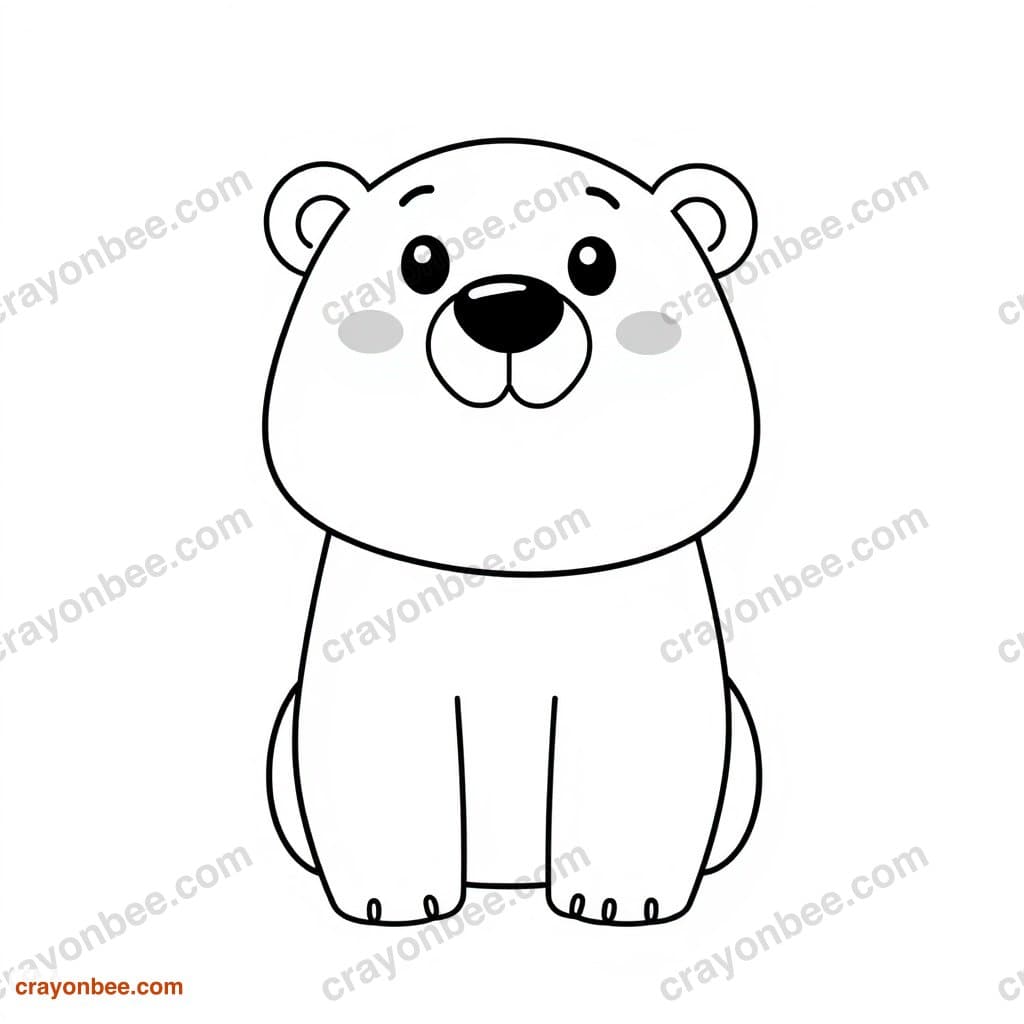 Polar Bear Coloring Page — Free Printable PDF