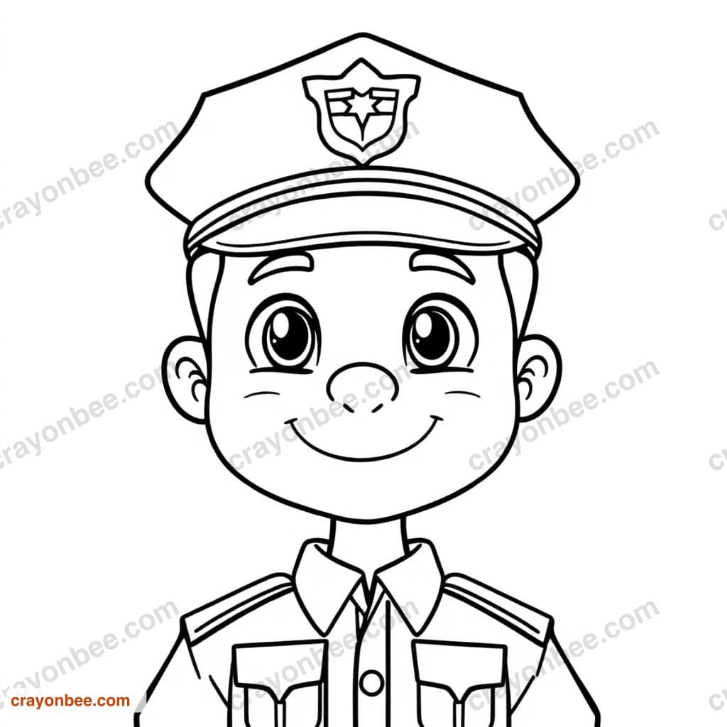 Police Officer Coloring Page — Free Printable PDF