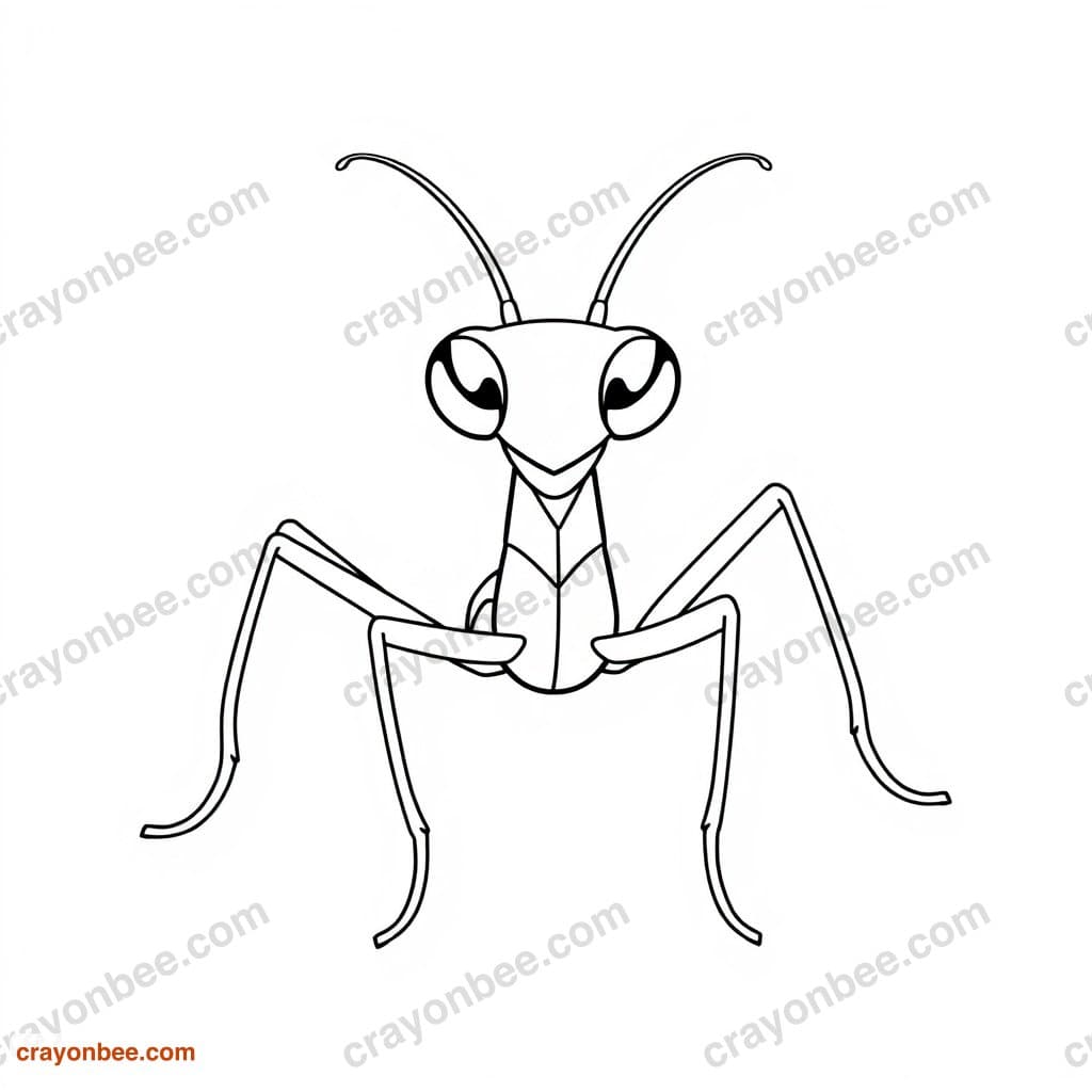 Praying Mantis Coloring Page — Free Printable PDF