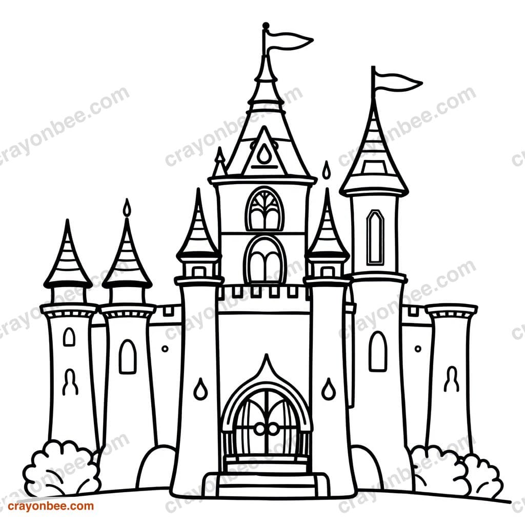 Princess Castle Coloring Page — Free Printable PDF