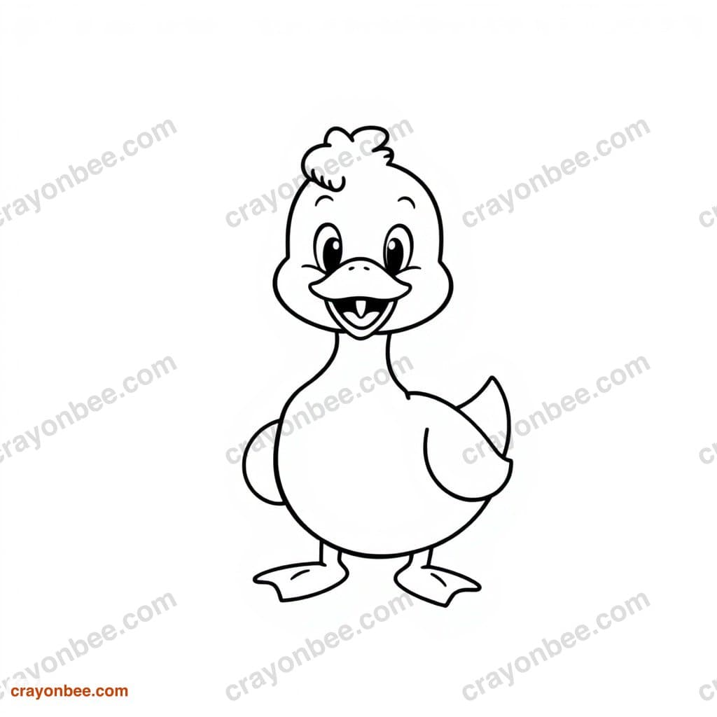 Pull-Along Duck Coloring Page — Free Printable PDF