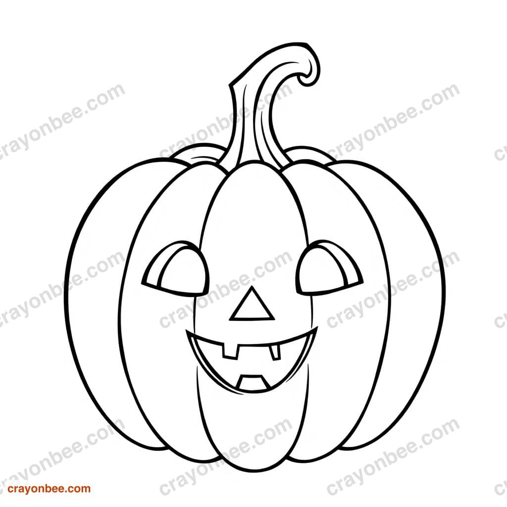 Pumpkin Jack O Lantern Coloring Page — Free Printable PDF