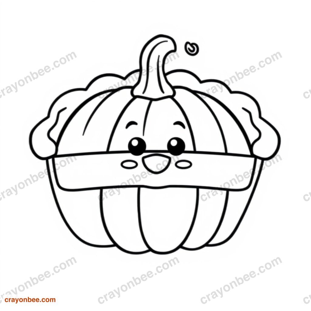 Pumpkin Pie Coloring Page — Free Printable PDF