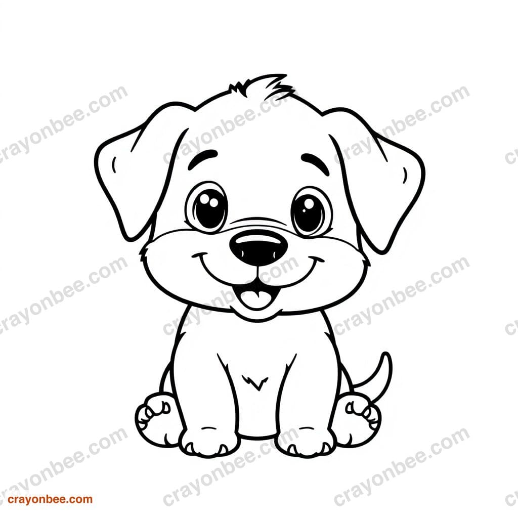 Puppy Coloring Page — Free Printable PDF