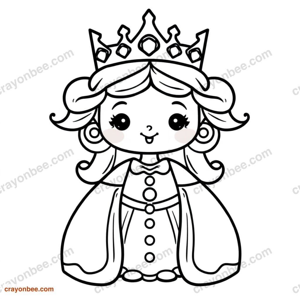 Queen Coloring Page — Free Printable PDF