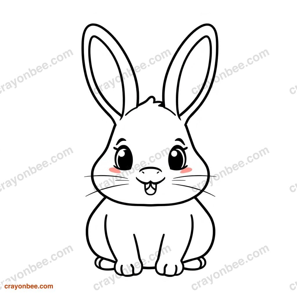 Rabbit Coloring Page — Free Printable PDF