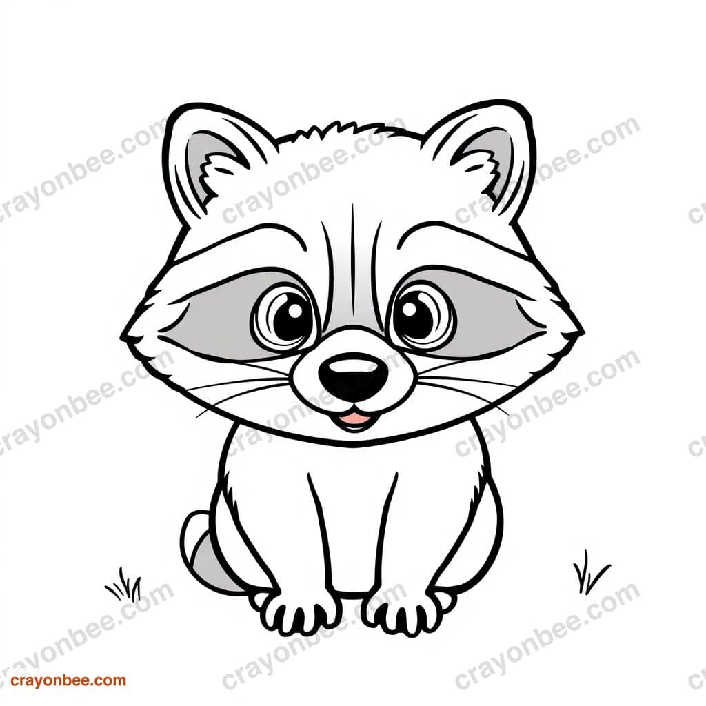 Raccoon Coloring Page — Free Printable PDF