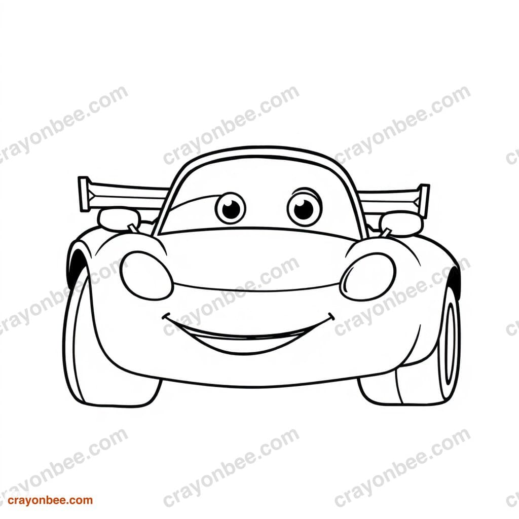 Race Car Coloring Page — Free Printable PDF