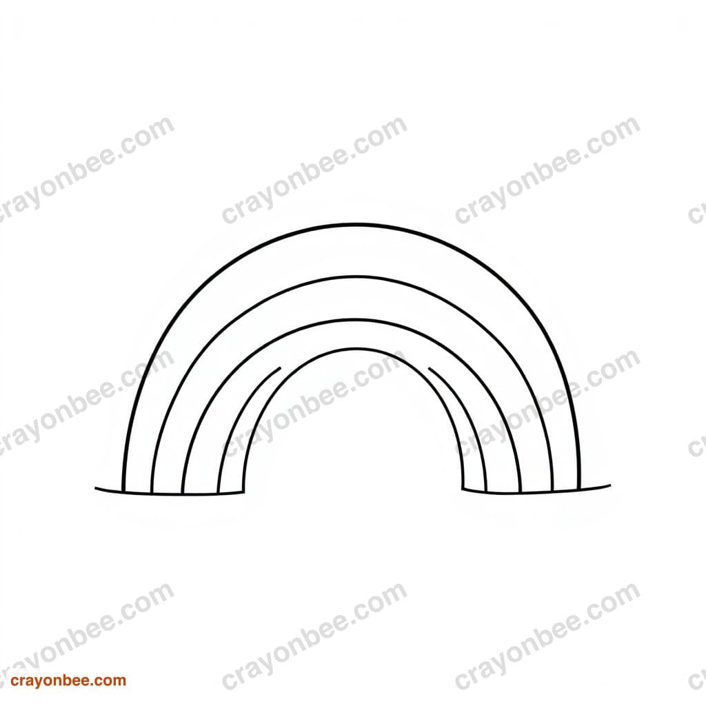 Rainbow Big Coloring Page — Free Printable PDF