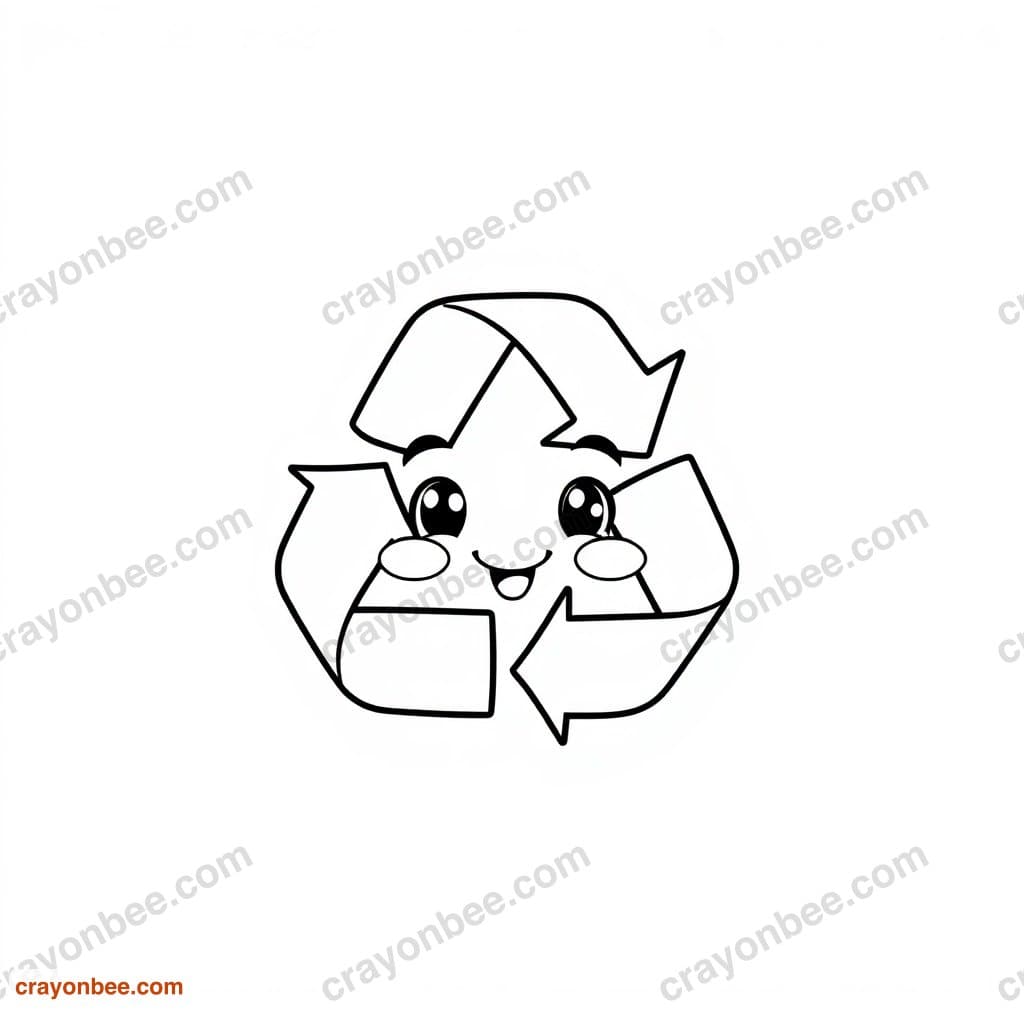 Recycle Symbol Leaves Coloring Page — Free Printable PDF