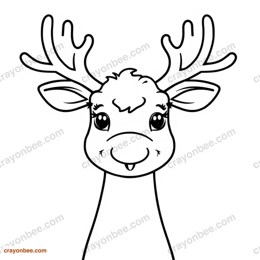 Reindeer Coloring Page — Free Printable PDF