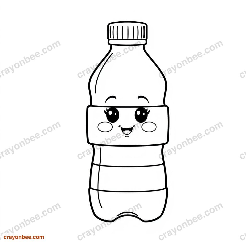 Reusable Water Bottle Coloring Page — Free Printable PDF