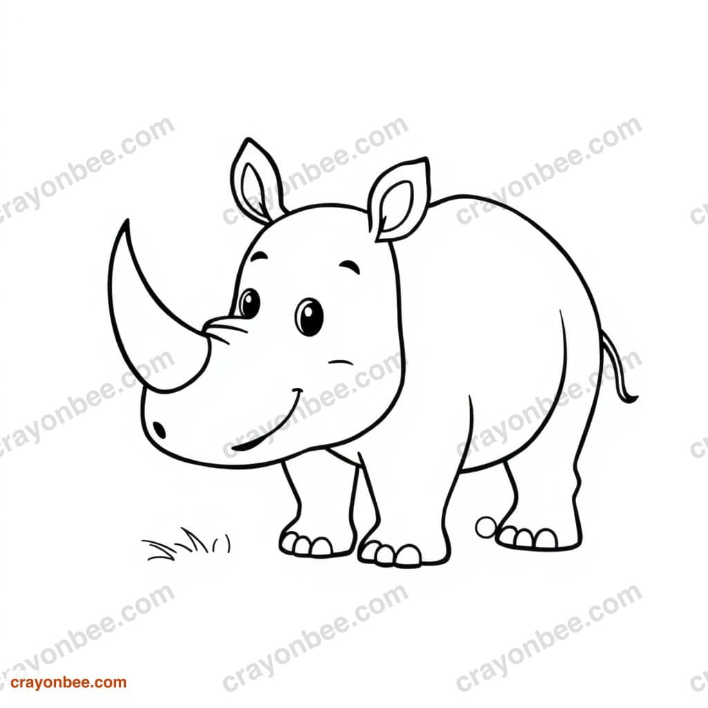 Rhinoceros Coloring Page — Free Printable PDF