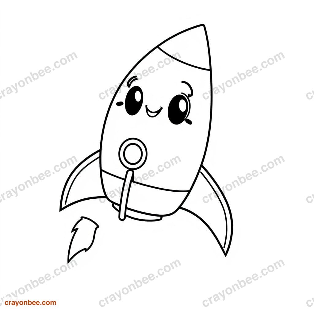 Rocket Coloring Page — Free Printable PDF