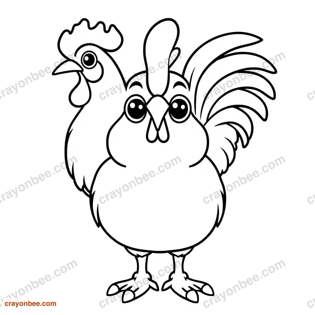 Rooster Coloring Page — Free Printable PDF