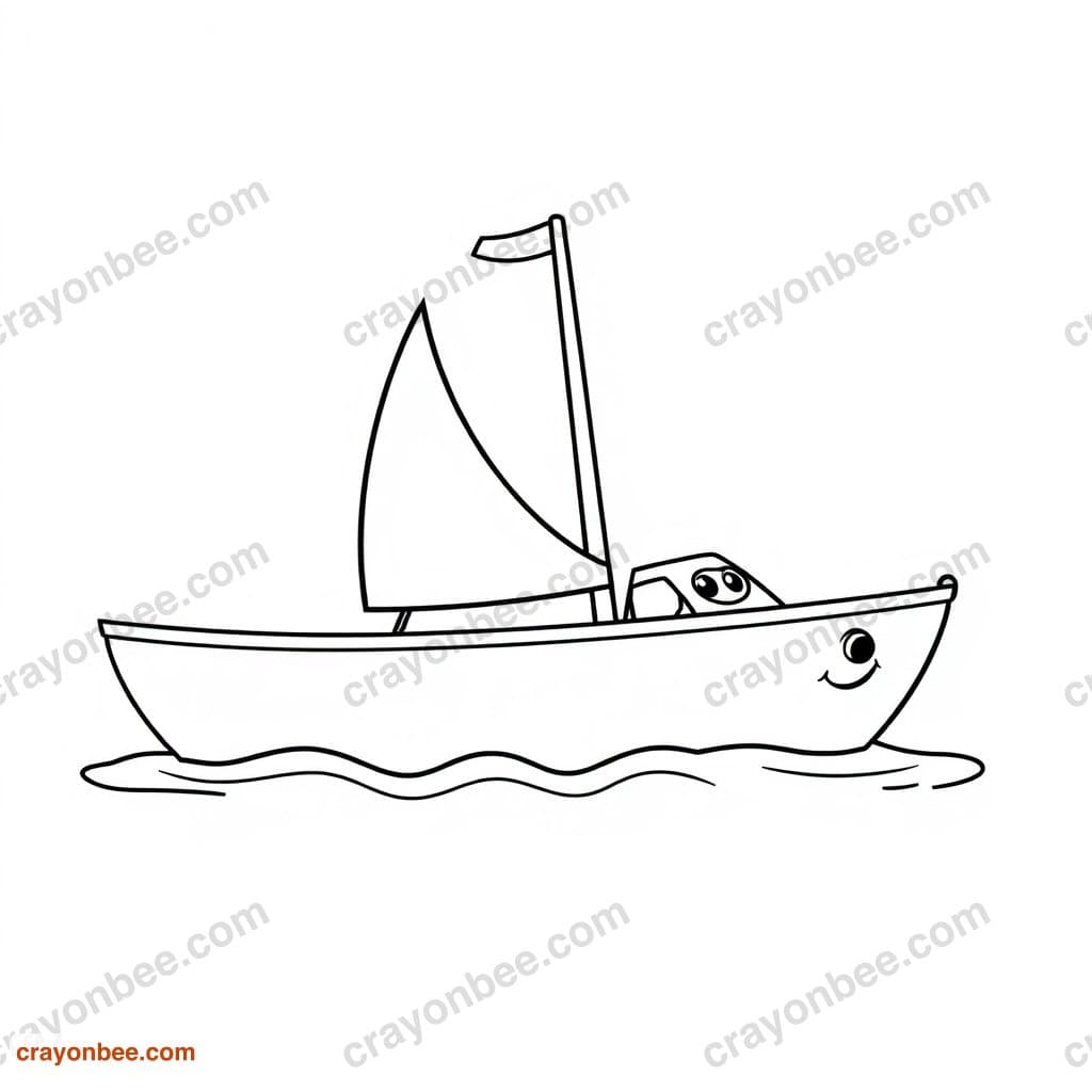 Sailboat Coloring Page — Free Printable PDF
