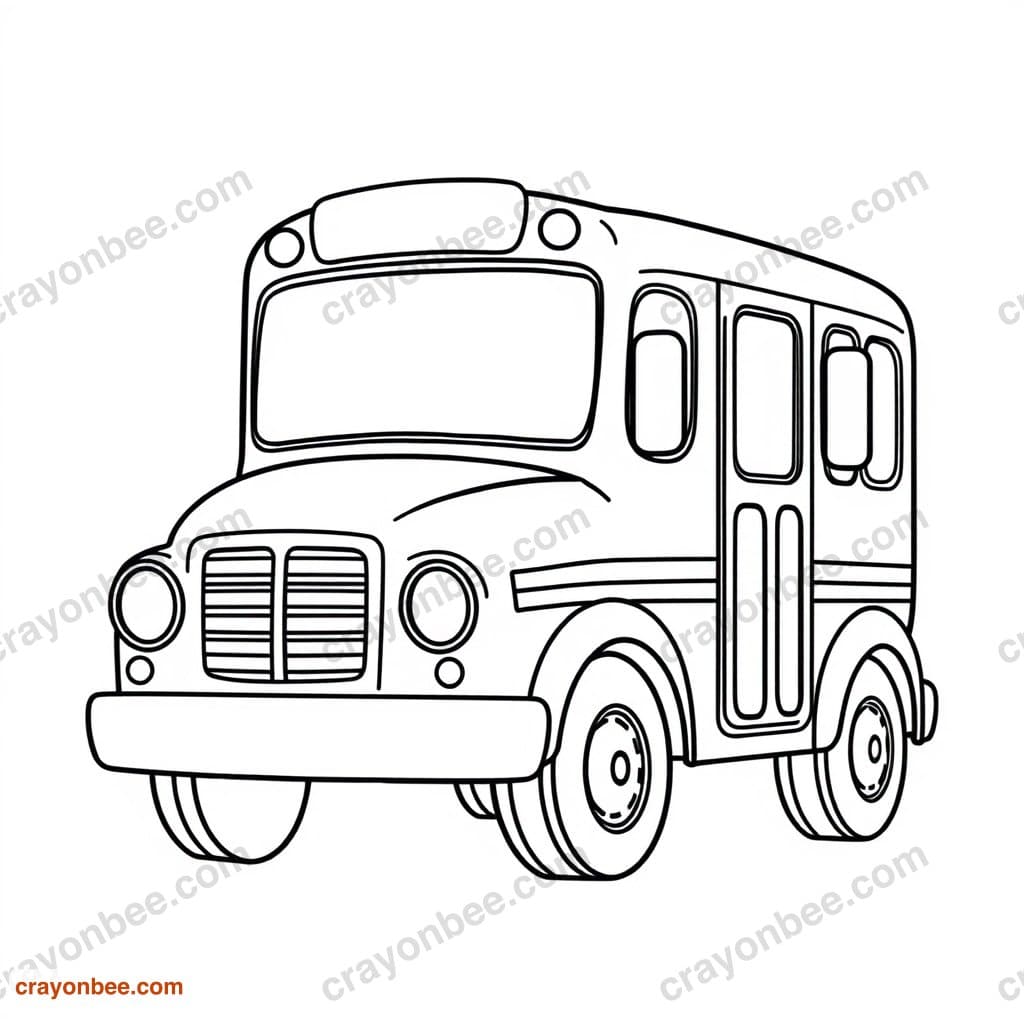 School Bus Coloring Page — Free Printable PDF