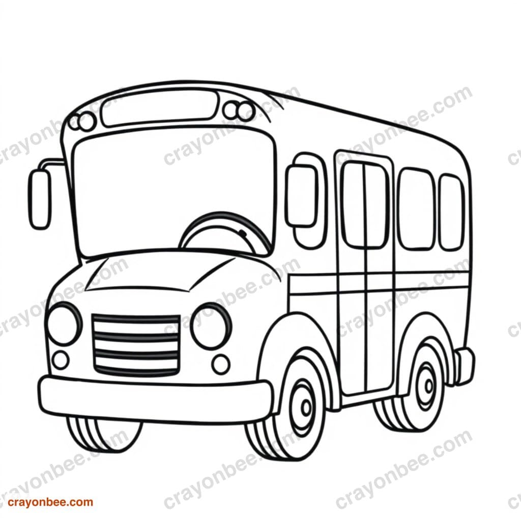 School Bus Side View Coloring Page — Free Printable PDF