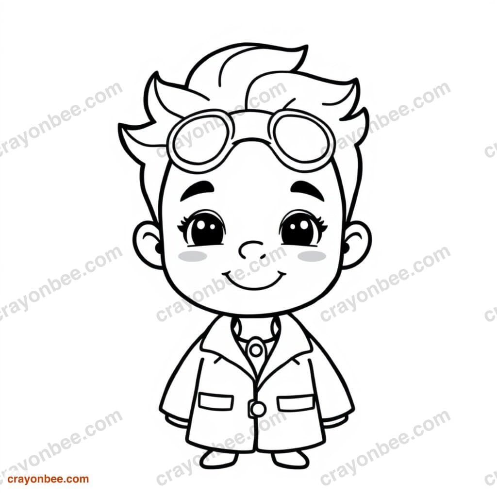 Scientist Coloring Page — Free Printable PDF
