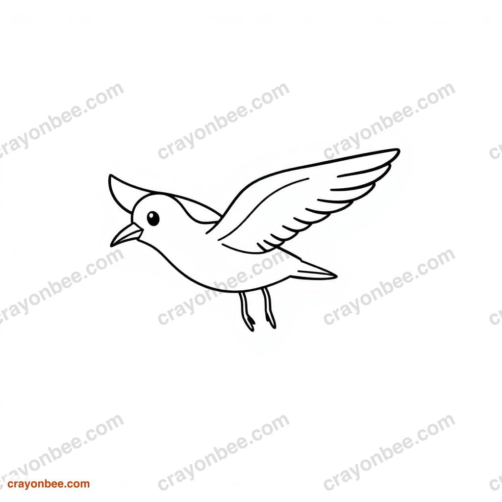 Seagull Flying Coloring Page — Free Printable PDF