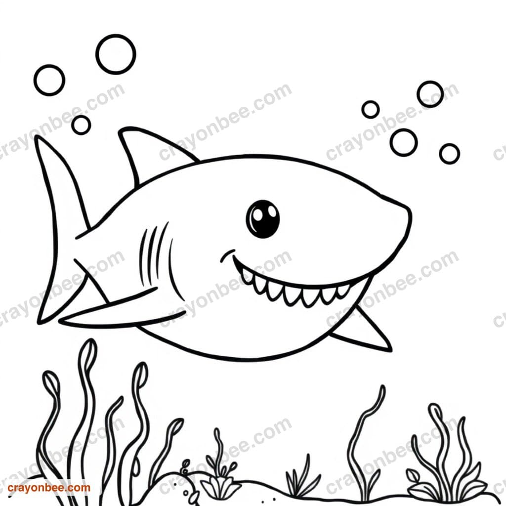 Shark Coloring Page — Free Printable PDF