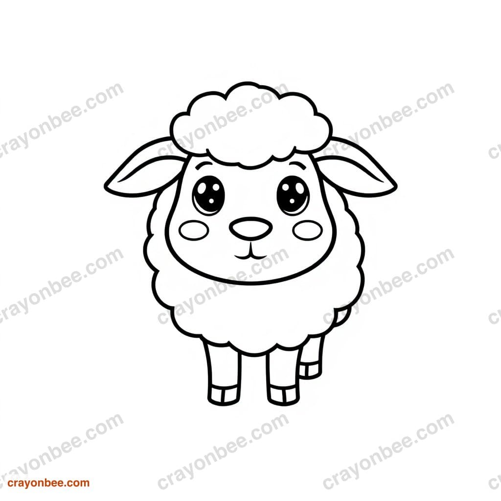 Sheep Coloring Page — Free Printable PDF