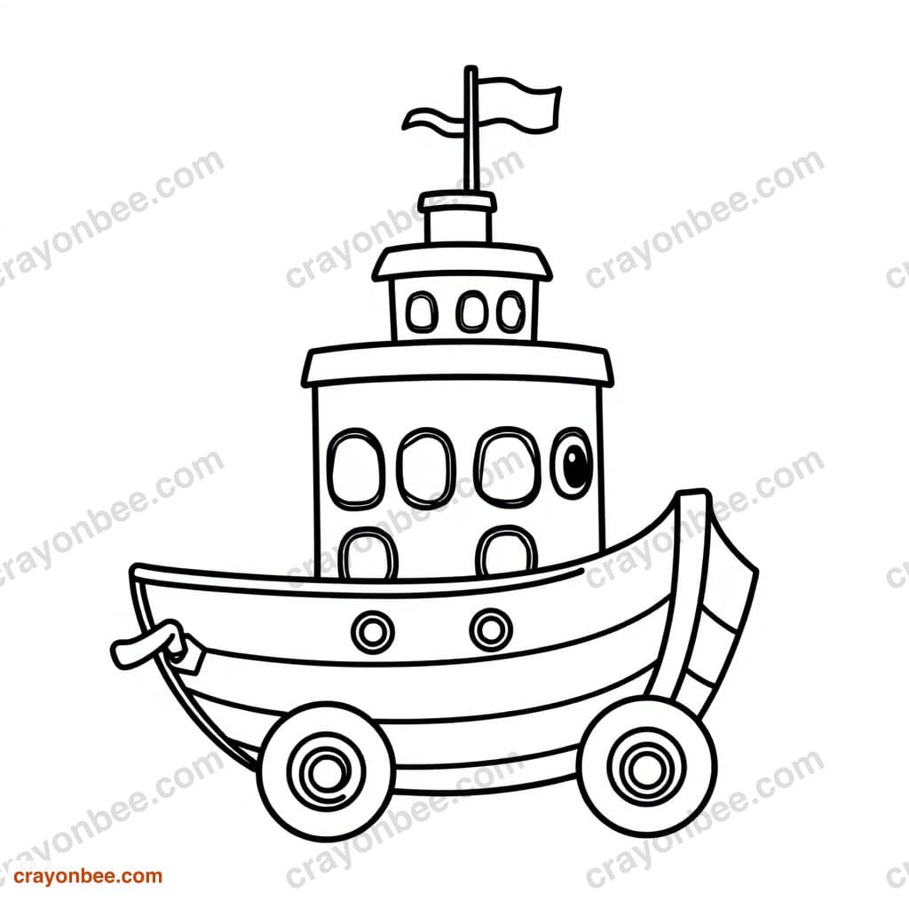 Ship Coloring Page — Free Printable PDF