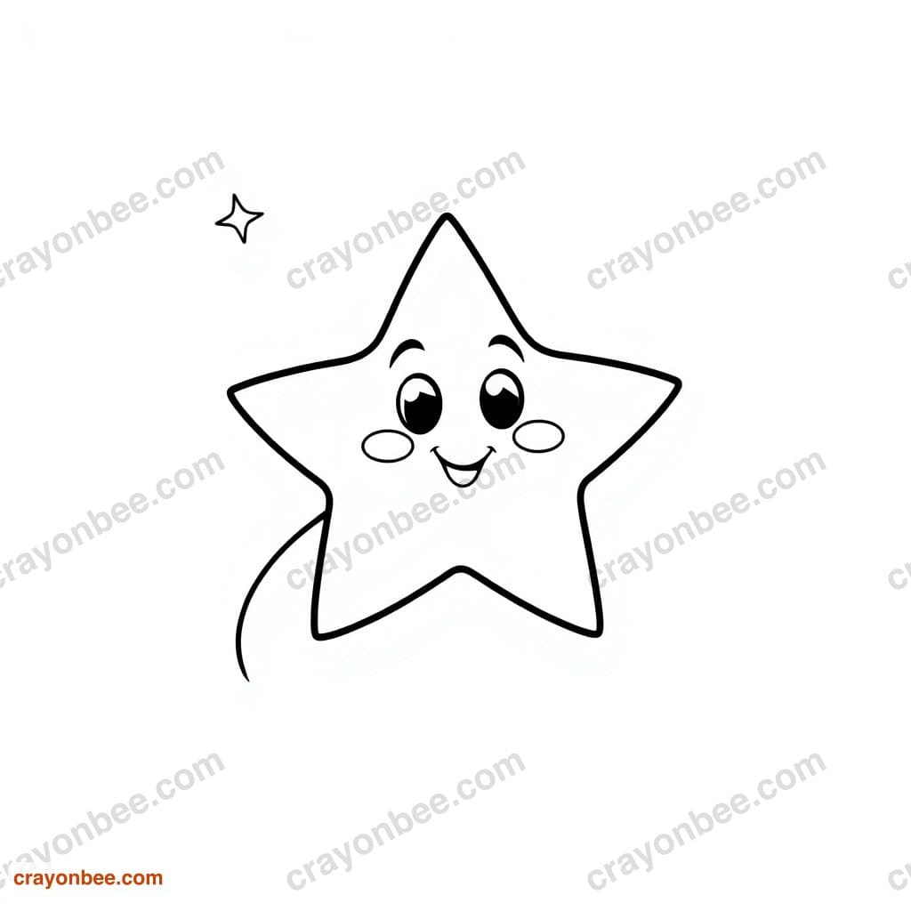 Shooting Star Coloring Page — Free Printable PDF