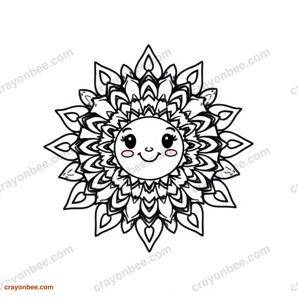 Simple Mandala For Kids Coloring Page — Free Printable PDF