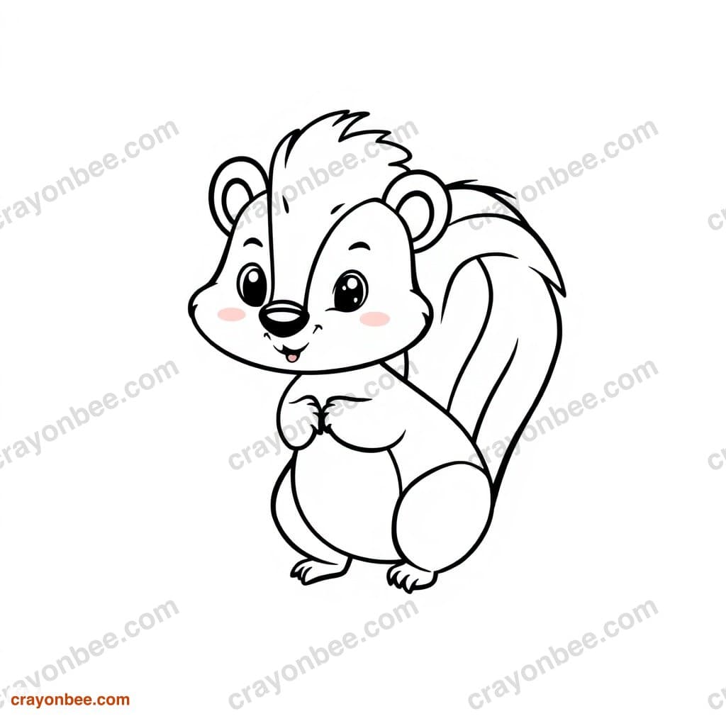 Skunk Coloring Page — Free Printable PDF