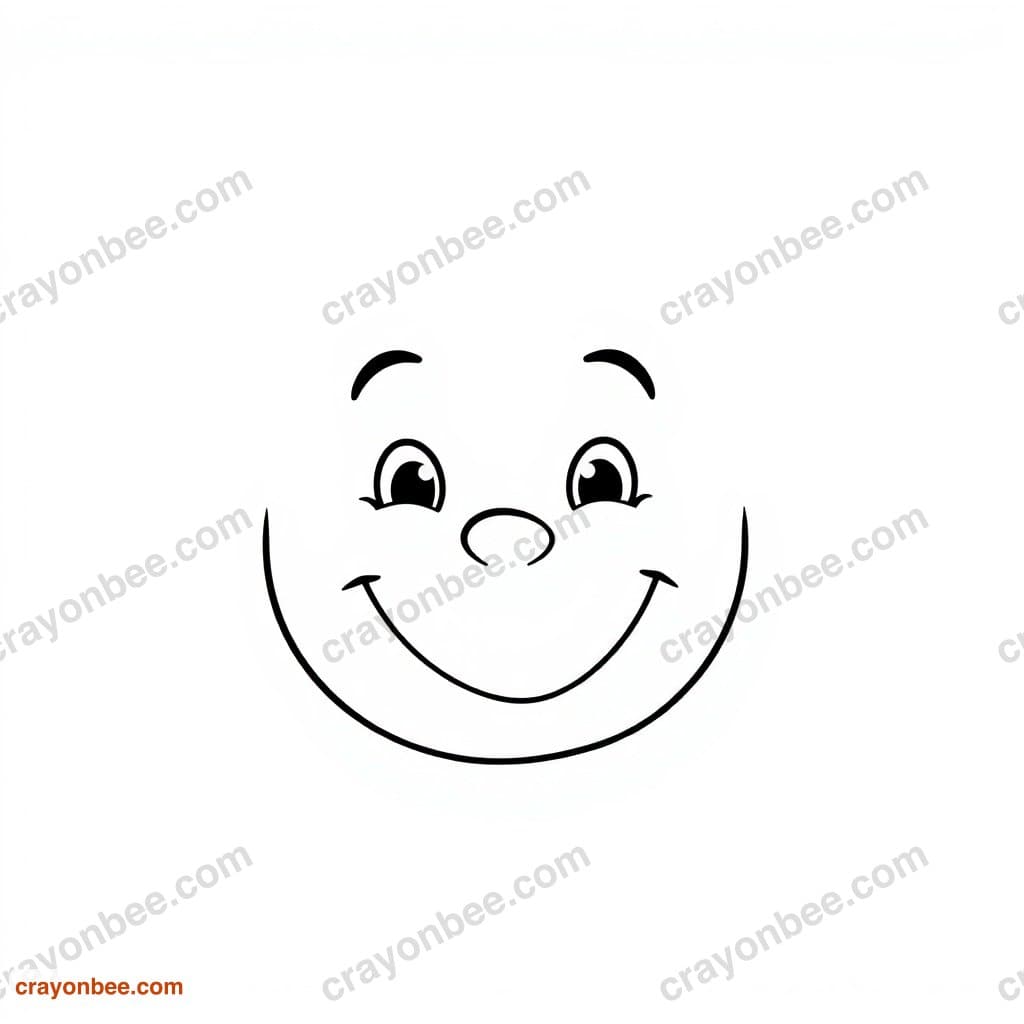 Smiling Face Coloring Page — Free Printable PDF